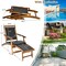 Costway 2PCS Patio Folding Rattan Lounge Chair Wood Frame Retractable Footrest